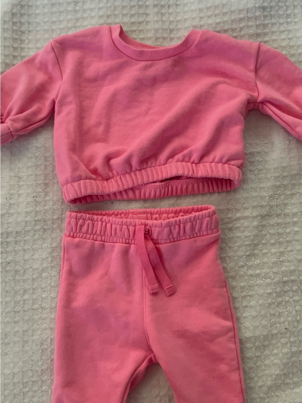 Pink Girls' Two-Piece Sweat Set - Cozy Bottoms